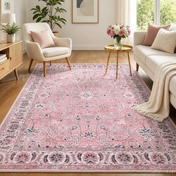 Floor Rug 240X340cm Large Washable Area Rug Vintage Floral Living Room Bedroom