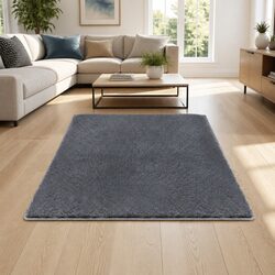 Concise Overview: Dark Grey Plush Area Rug 140x200cm