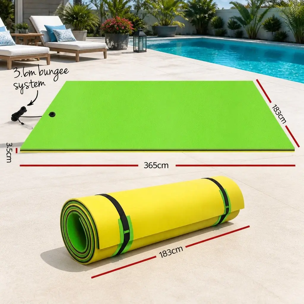 Floating Water Mat Orange 3.5x1.8m XPE Foam Pad with Strong Buoyancy for Pool Beach Lake Activities