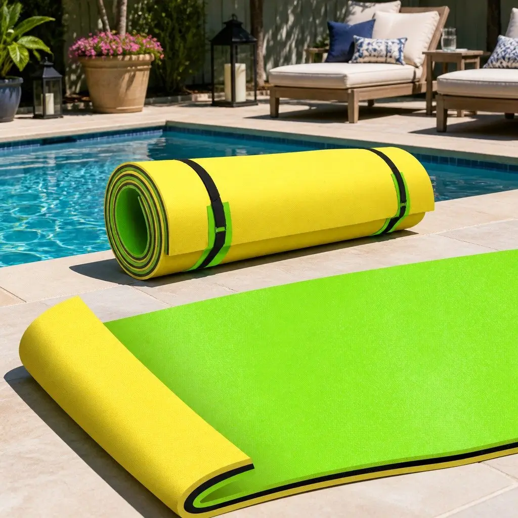 Floating Water Mat Orange 3.5x1.8m XPE Foam Pad with Strong Buoyancy for Pool Beach Lake Activities