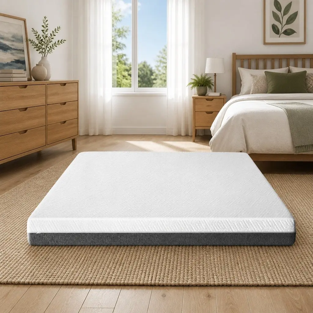 Memory Foam Mattress Double White 15cm Cool Gel Egg Crate Soft Support Washable Cover