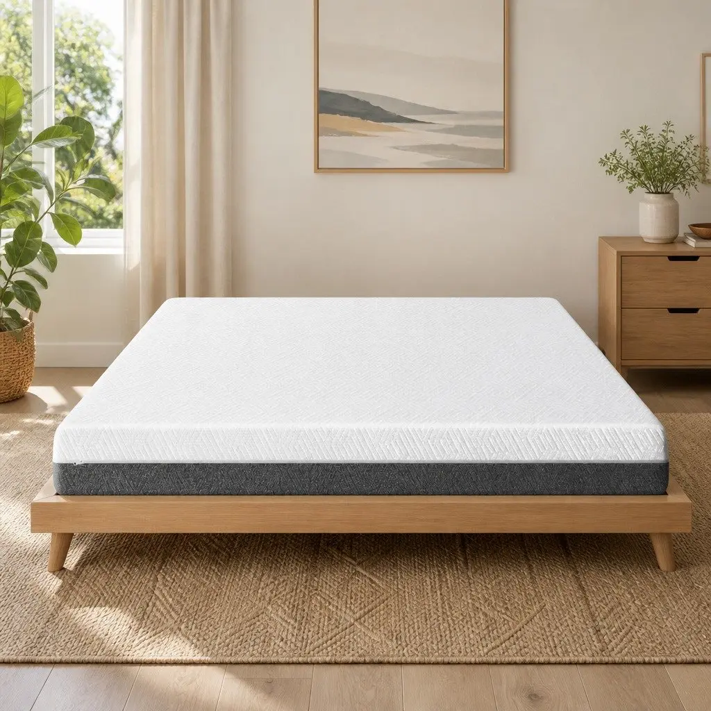 Memory Foam Mattress Queen White 15cm Cooling Gel Dual Firmness Multi-Layer Support