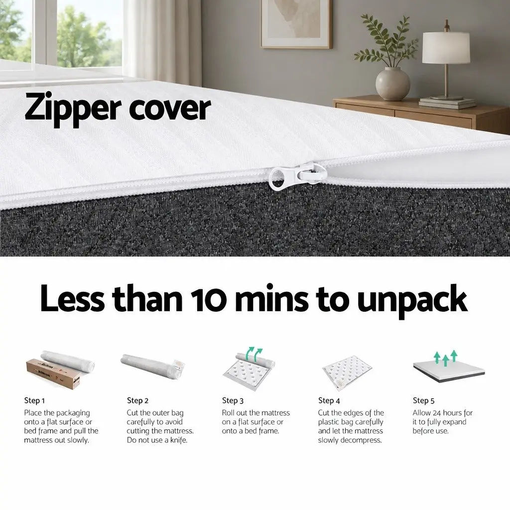 Memory Foam Mattress White Single 15cm Cool Gel Pressure Relief Supportive Bedding
