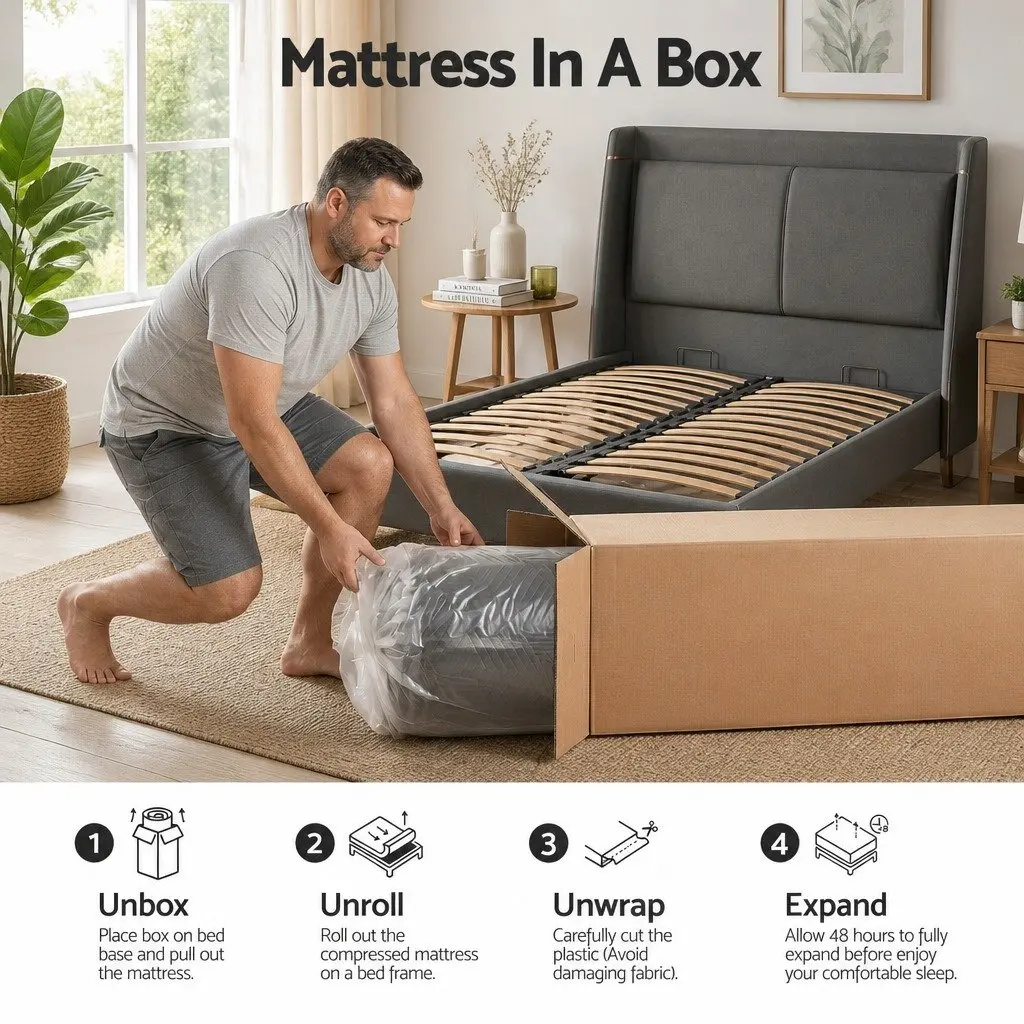 Cooling Memory Foam Mattress Black King Single 30cm Medium Firm Gel Comfort Pressure Relief
