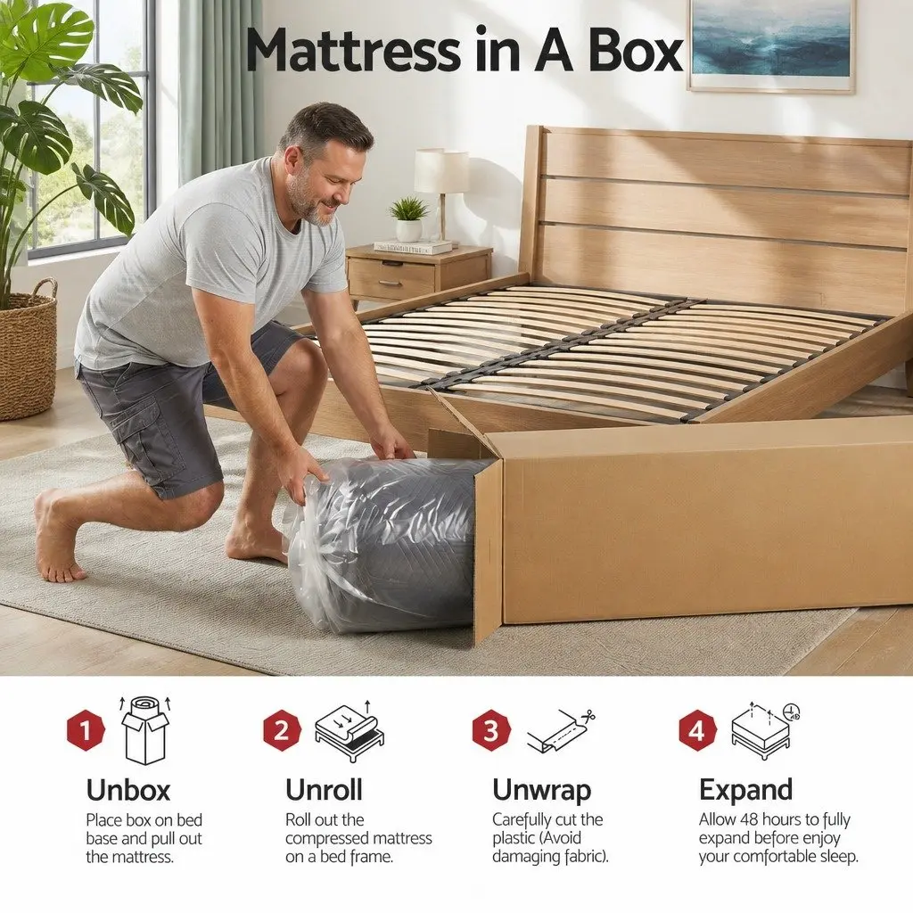 Double Cooling Memory Foam Mattress 30cm Medium Firm Gel Comfort Bed in a Box