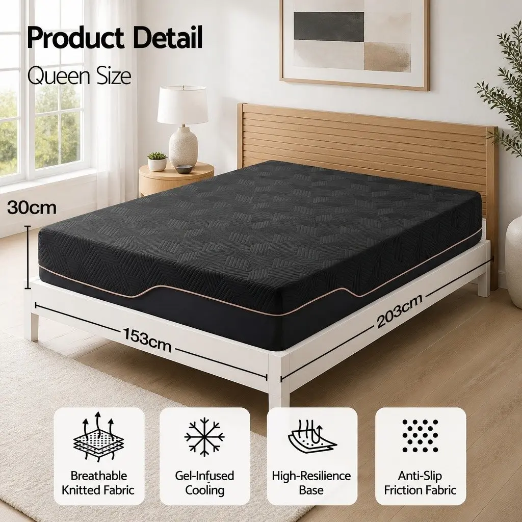 Sleep with the 30cm Queen Memory Foam Mattress