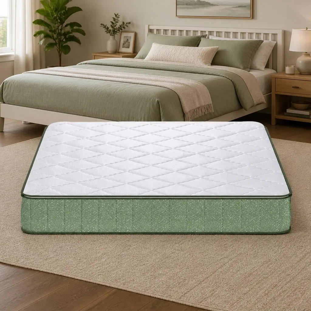 Double Mattress Green 25cm Memory Foam Gel Infused Cooling Zipped Cover