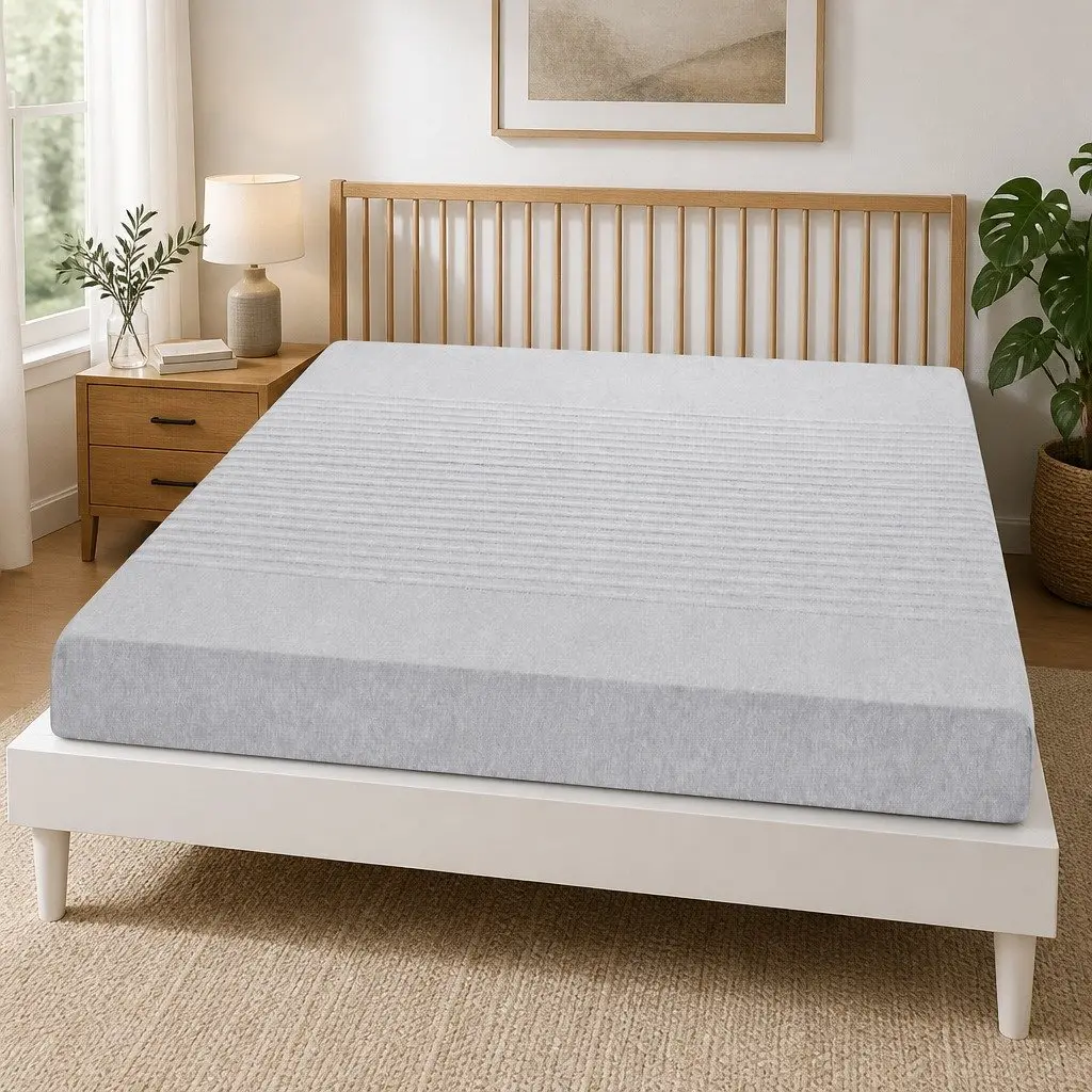 Queen Mattress Grey 15cm Memory Foam Gel-Infused Medium-Firm Support Bamboo Cover