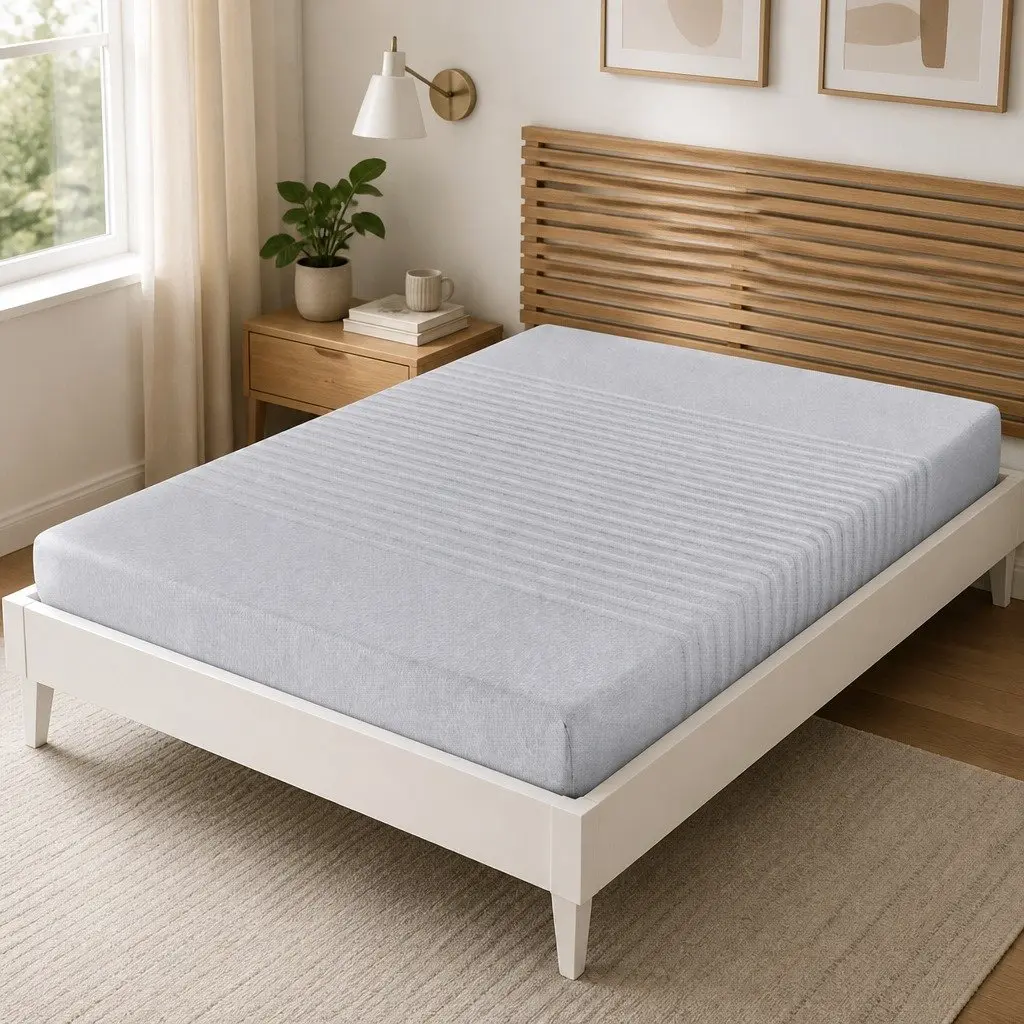 Queen Mattress Grey 15cm Memory Foam Gel-Infused Medium-Firm Support Bamboo Cover