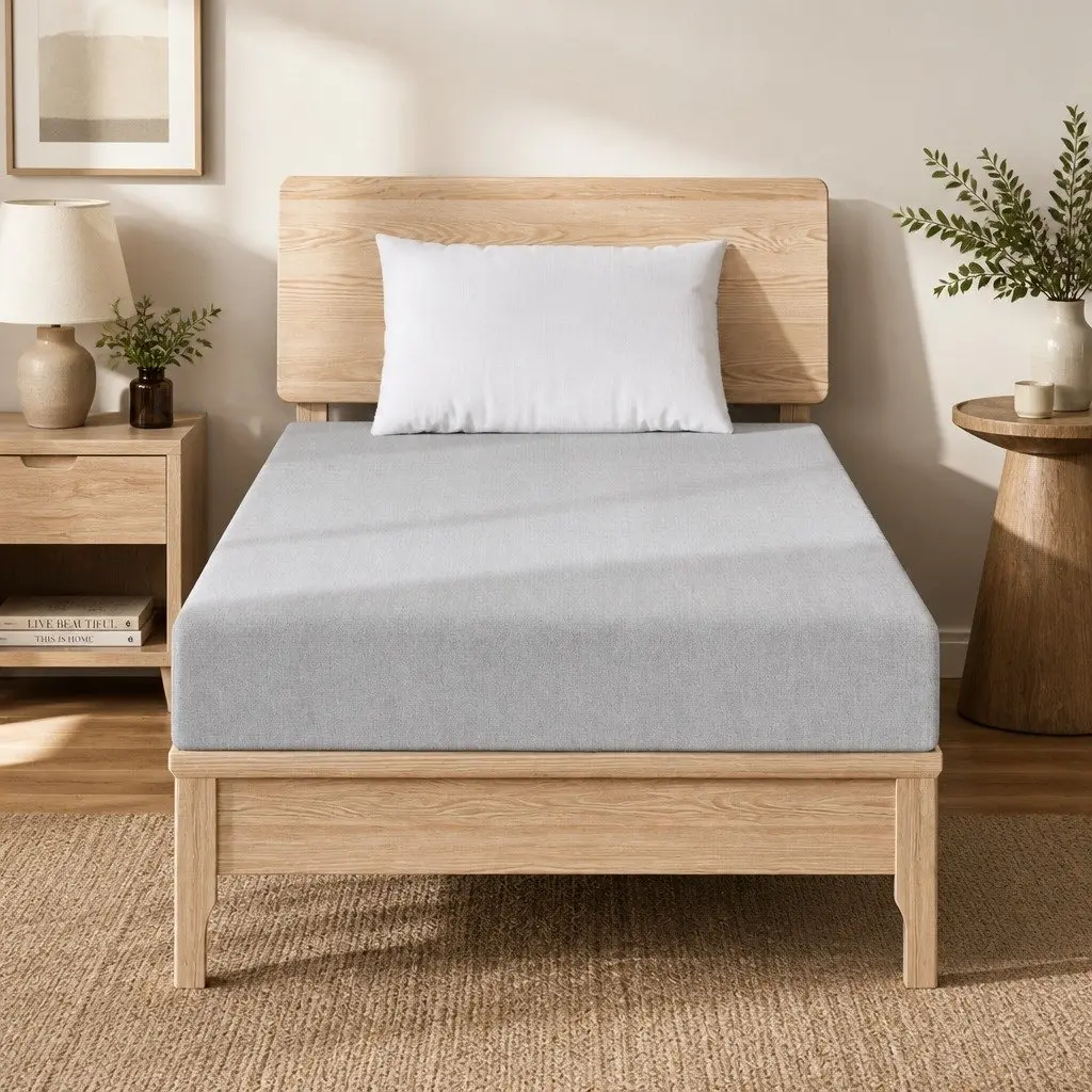 Single Mattress Grey 15cm Memory Foam Cool Gel 7-Zone Support Bamboo Cover