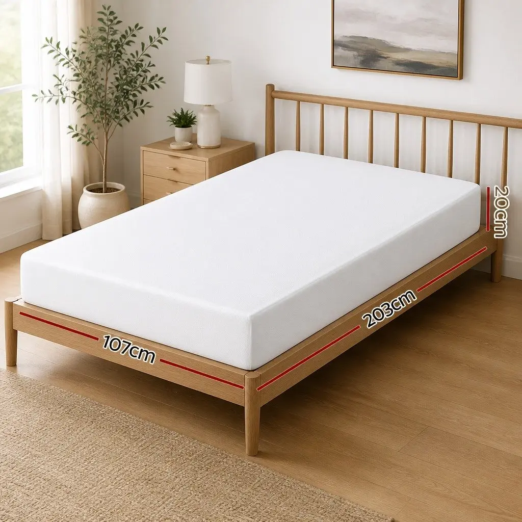 King Single Mattress White 20cm Memory Foam Non-Spring Adaptive Comfort Support