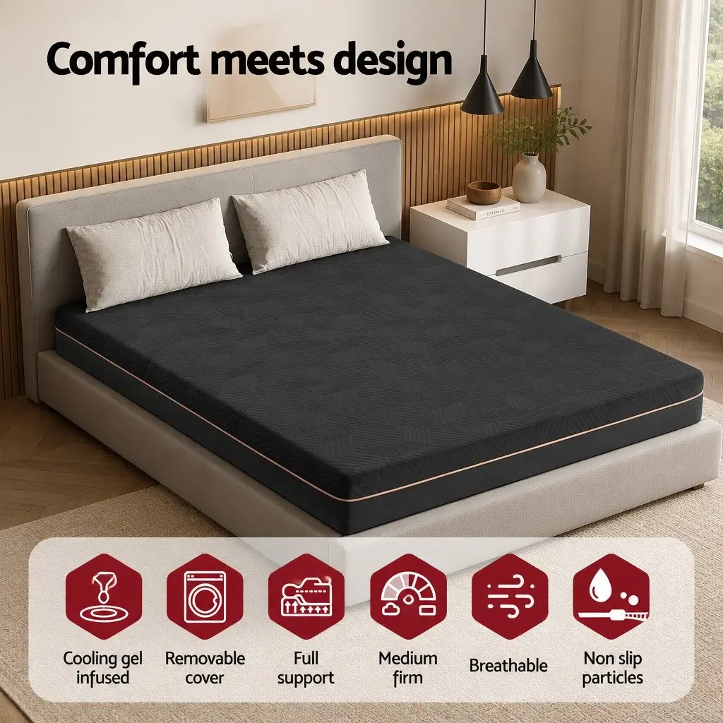 Queen Memory Foam Mattress 18cm Thick Cool Gel Green Tea Foam Medium Firm Bed