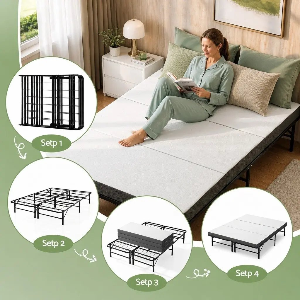 Folding Bed with Mattress Included