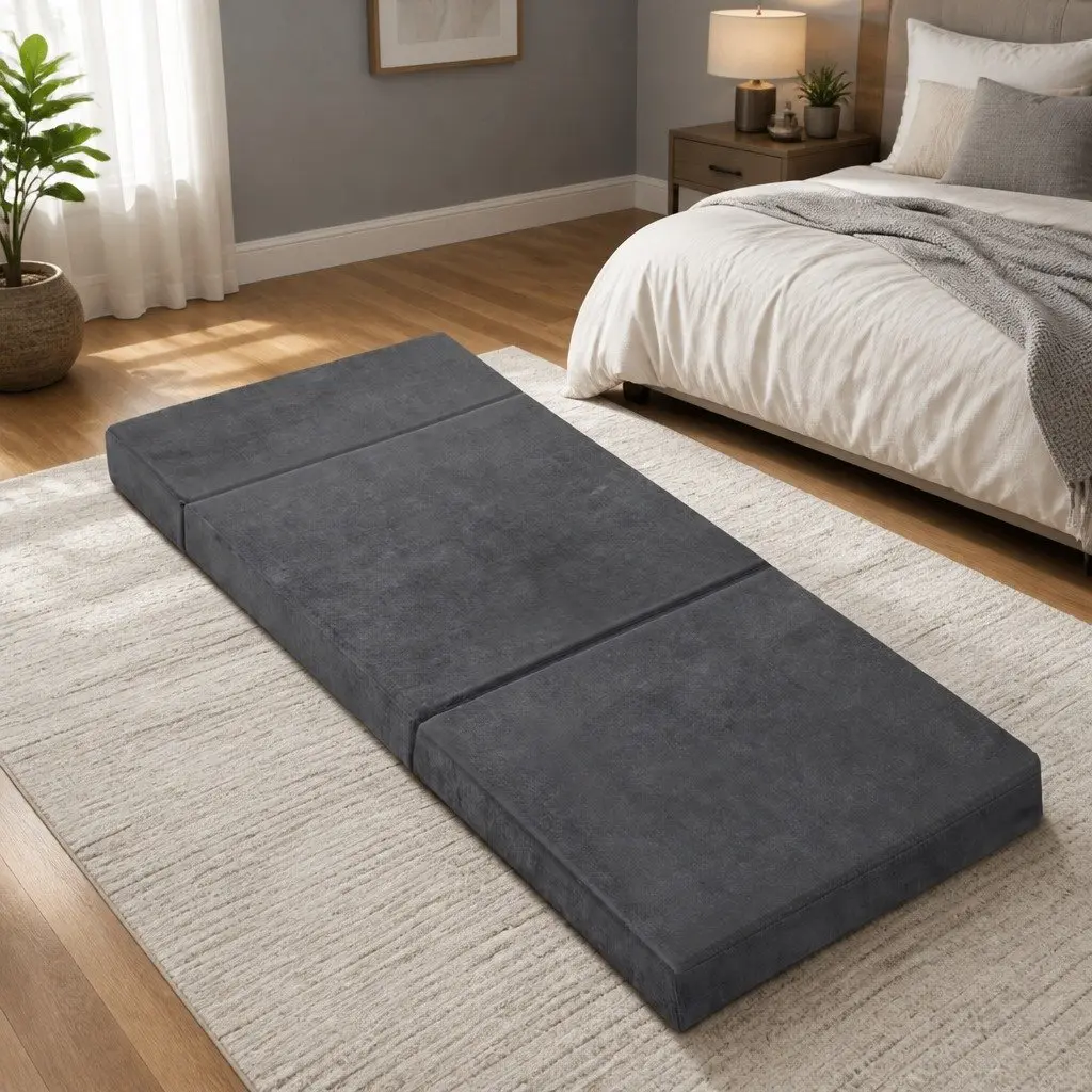 Foldable Foam Mattress in Dark Grey