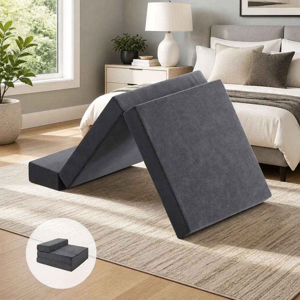 Foldable Foam Mattress in Dark Grey