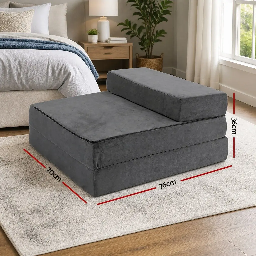 Foldable Foam Mattress in Dark Grey