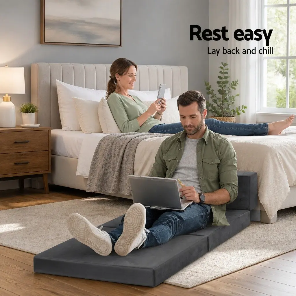 Foldable Foam Mattress in Dark Grey