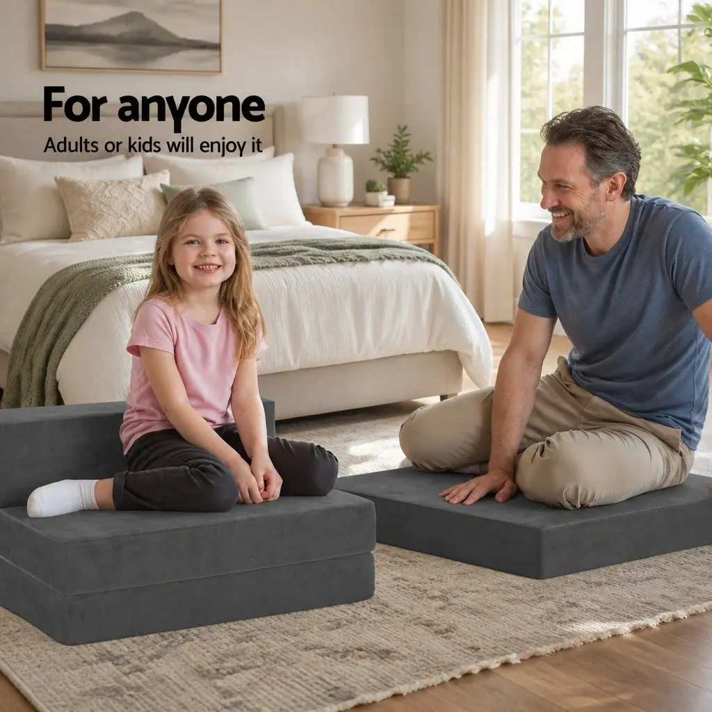 Foldable Foam Mattress in Dark Grey