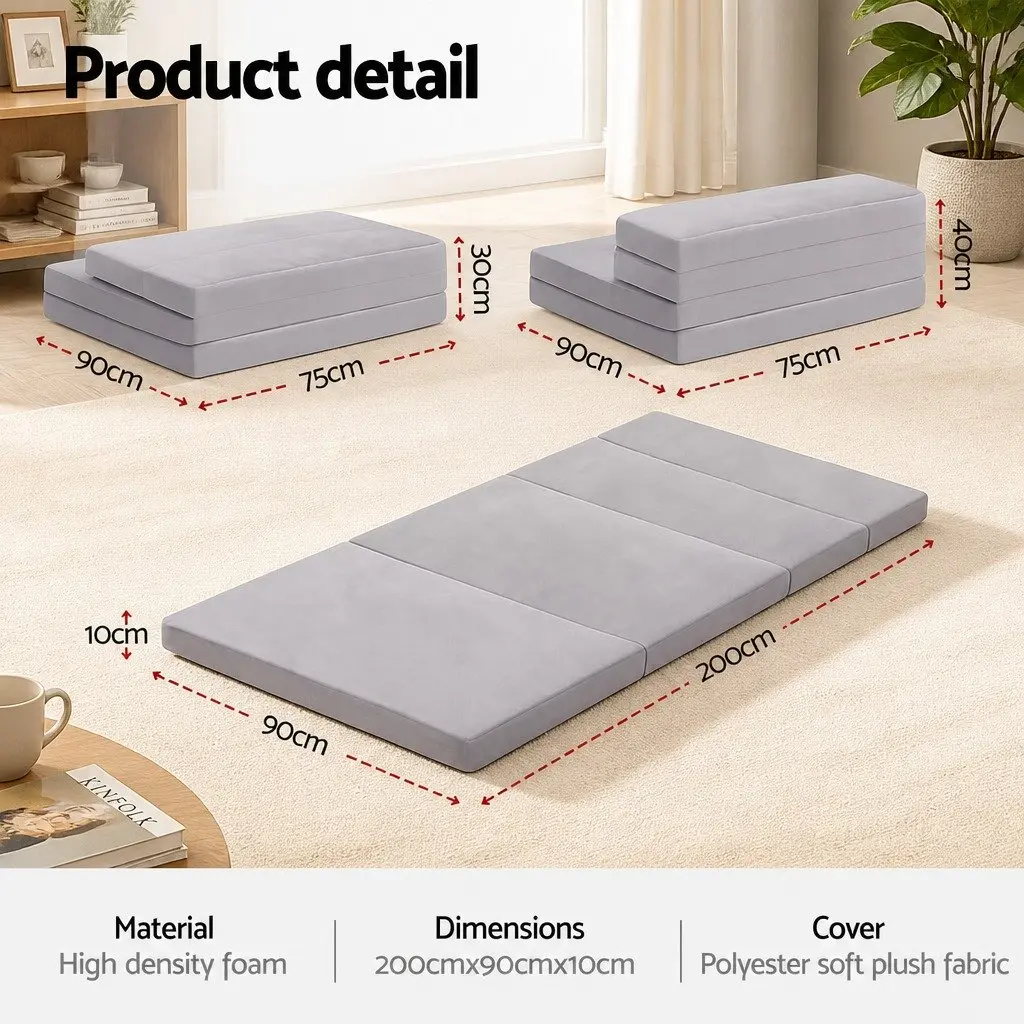 Foldable Mattress with Pillow for Easy Sleeping