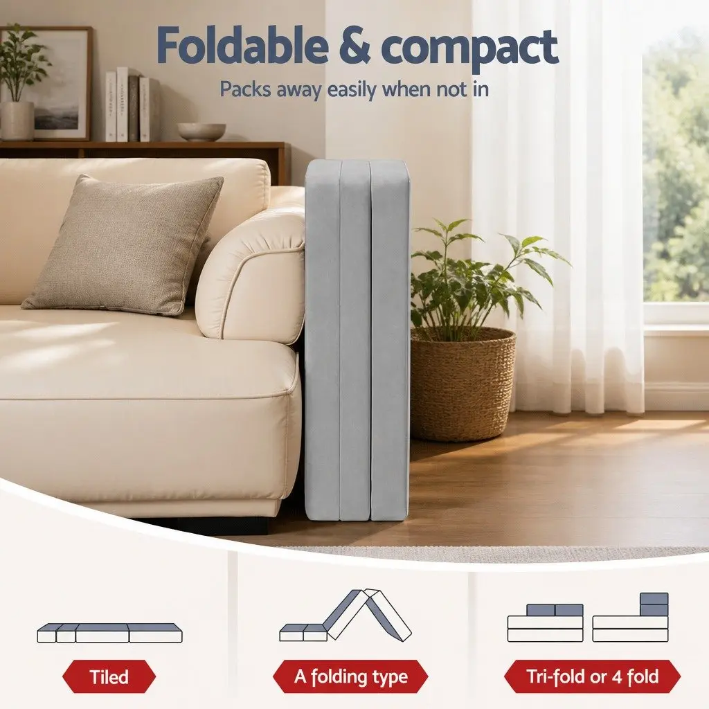 Foldable Mattress with Pillow for Easy Sleeping