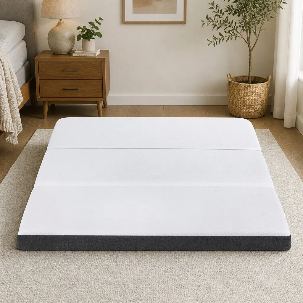Foldable Queen Mattress 3-Fold Memory Foam Sofa Bed Chair Convertible Compact
