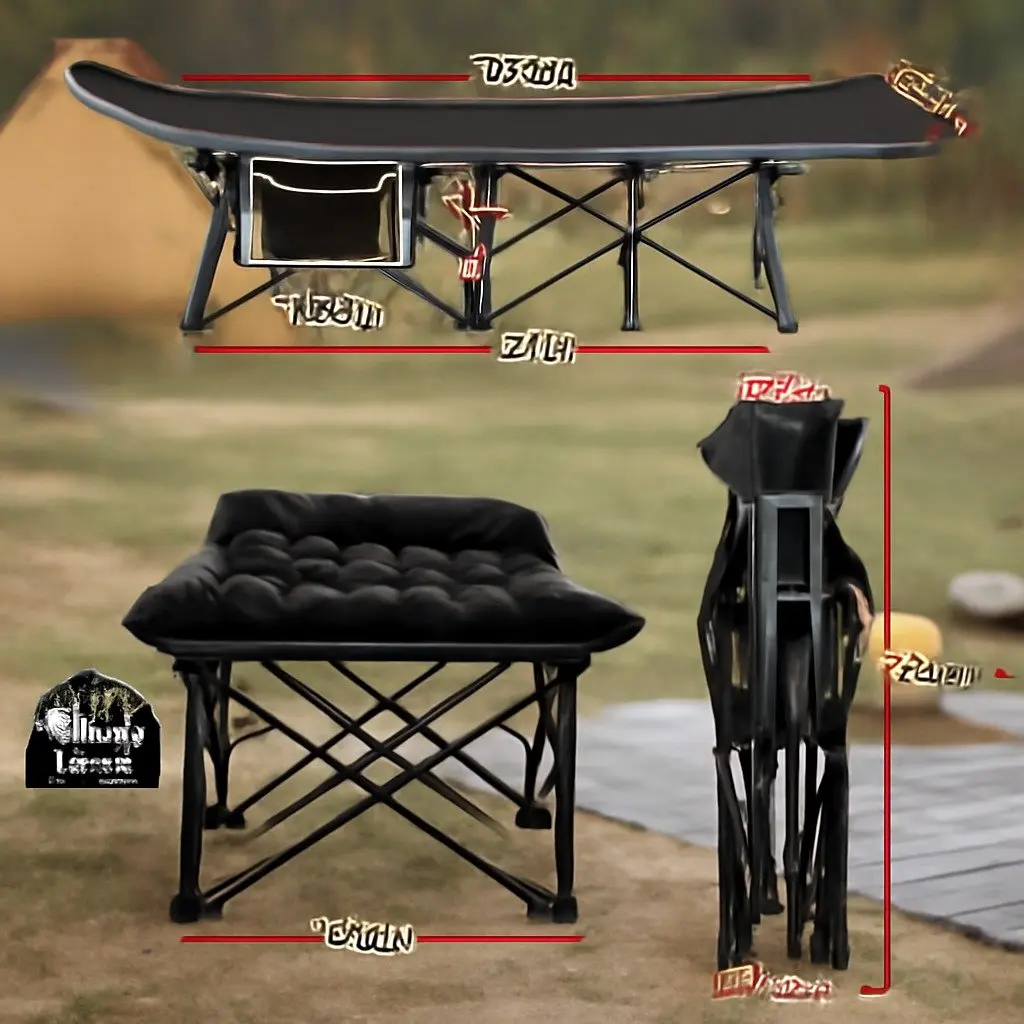 Folding Bed with Mattress, Black