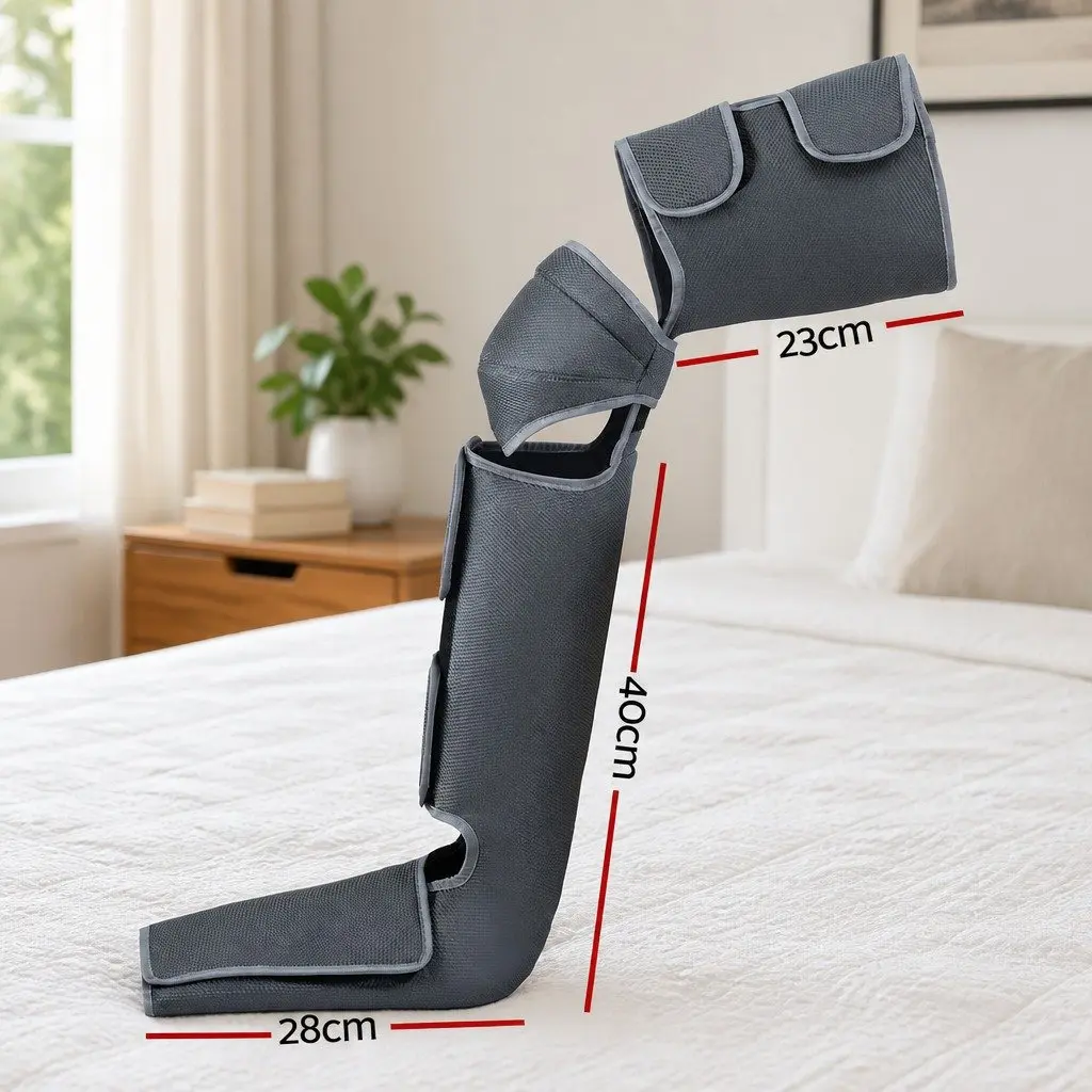 Leg Massager Black Adjustable 3 Modes Air Compression Heating Relaxation