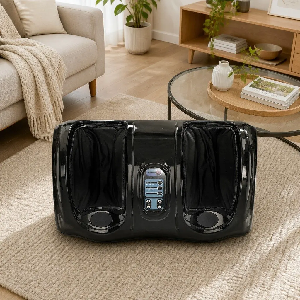 Foot Massager Shiatsu Electric Kneading Roller Remote Control Black