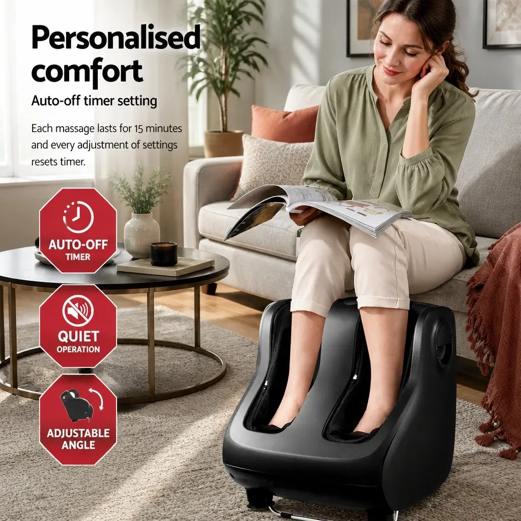 Foot Massager Black 5-in-1 Shiatsu Electric Roller Calf Leg Kneading Massage Chair