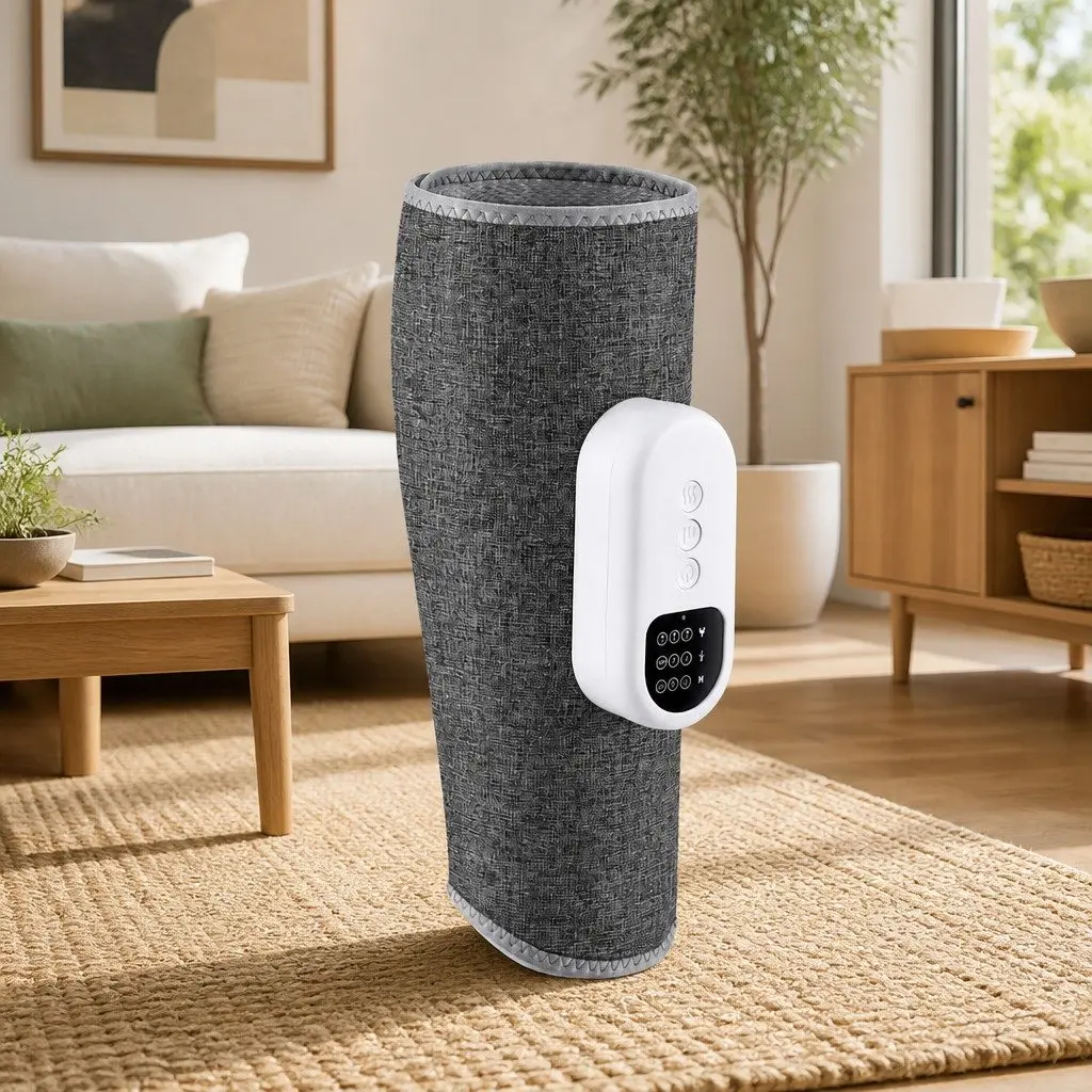 Calf Leg Massager Heated Air Compression Relaxation Cordless Rechargeable Grey
