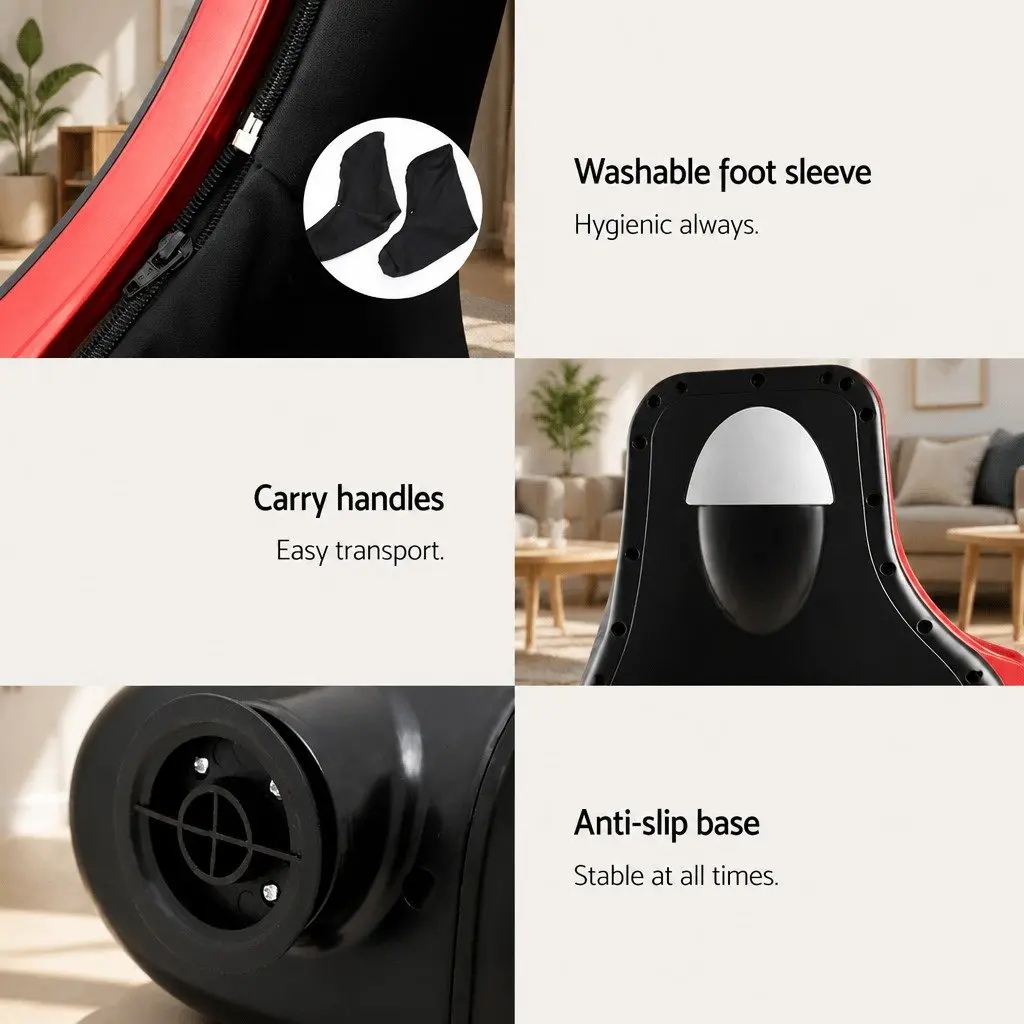 Foot Massager Red Electric Shiatsu Kneading Roller 360° All-Dimensional Massage for Feet Ankles Calves