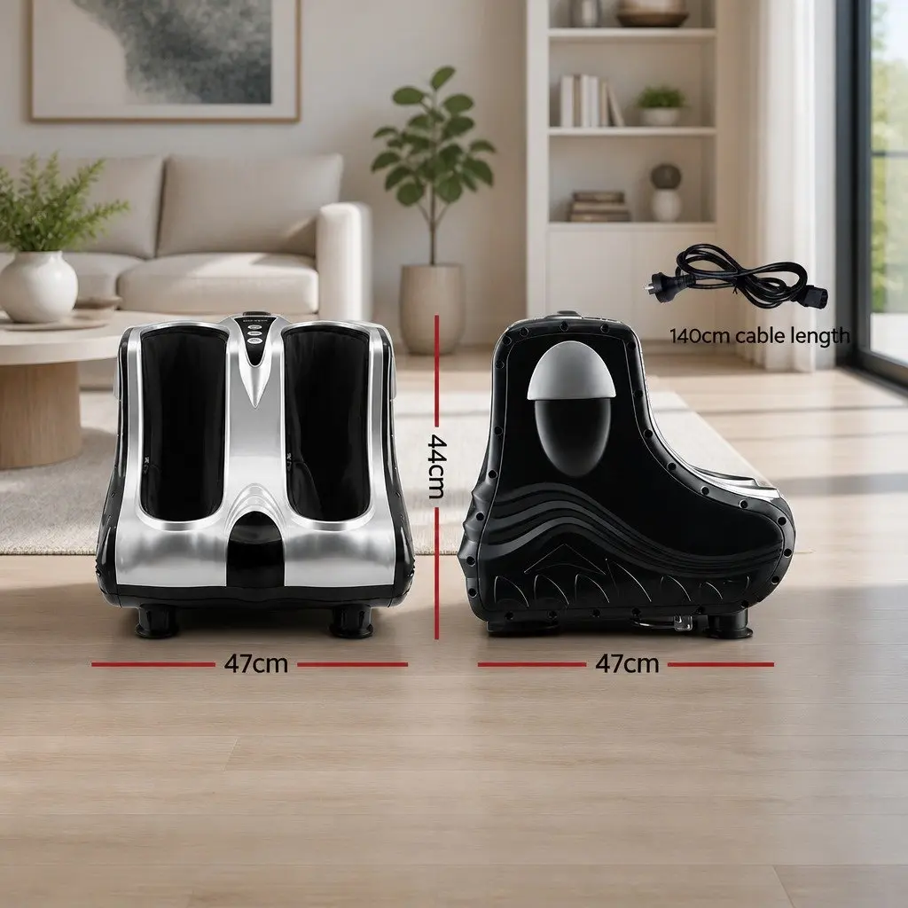 Foot Massager Silver Electric Shiatsu Roller Kneading Ankle Calf Leg Massage Chair
