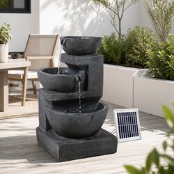 Efficient 3-Tier Solar Fountain with LED Features