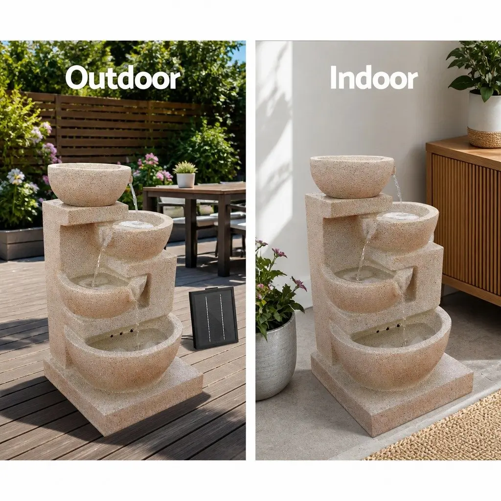 Solar Water Fountain Sand 72CM Four-Tier Cascading LED Feature