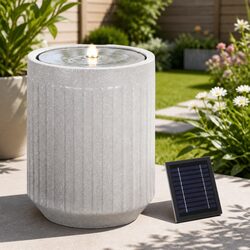 Solar Fountain Featuring LED Lights for Outdoor Use