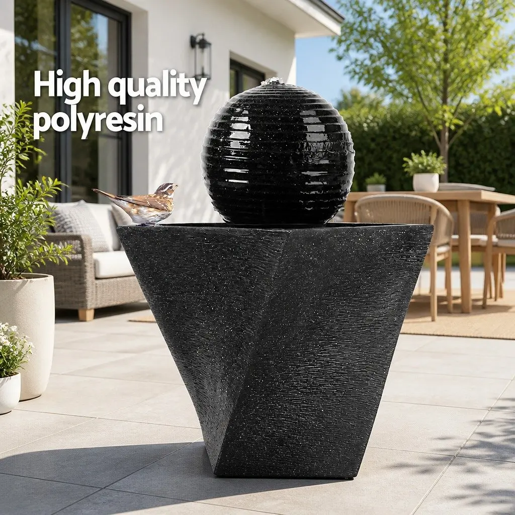 Solar Water Fountain with LED Lights Twist Design Bird Bath Garden Decorative