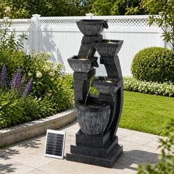 Compact and Efficient 5-Tier Solar Fountain
