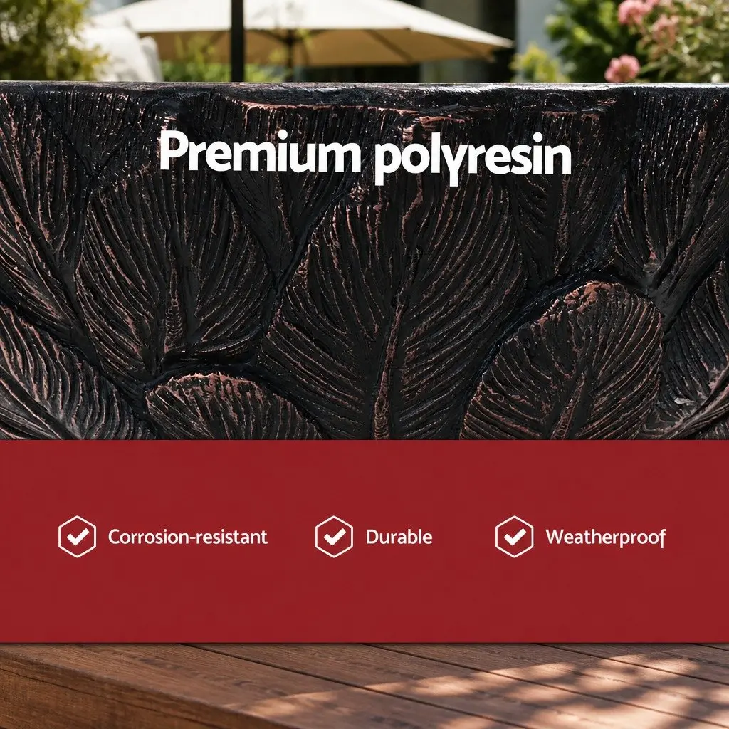 Solar Fountain Brown 106CM 3-Tier Bird Bath with Cascading Waterfall