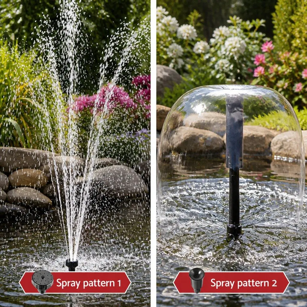 Solar Submersible Fountain Pump Black 4.6FT 470L/H with Filter Box