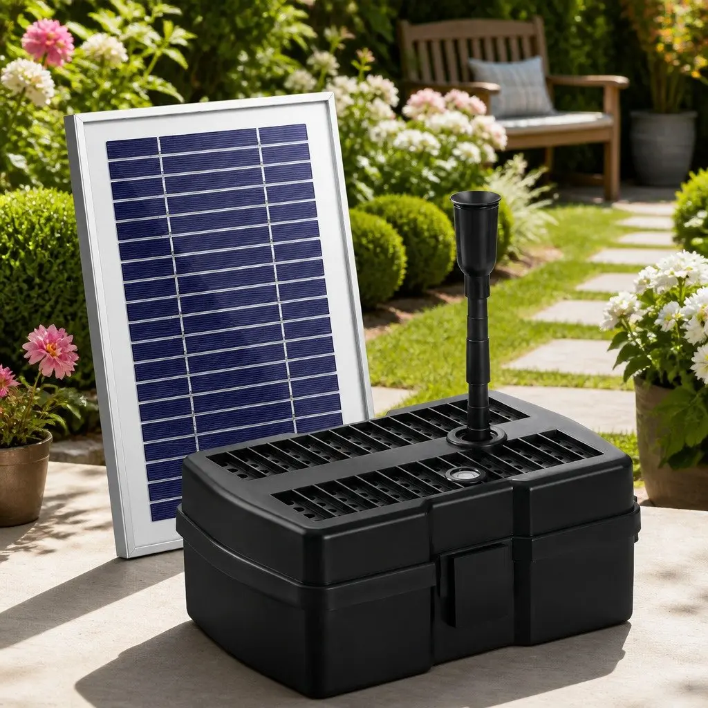 Solar Pond Pump with Filter Box for Gardens