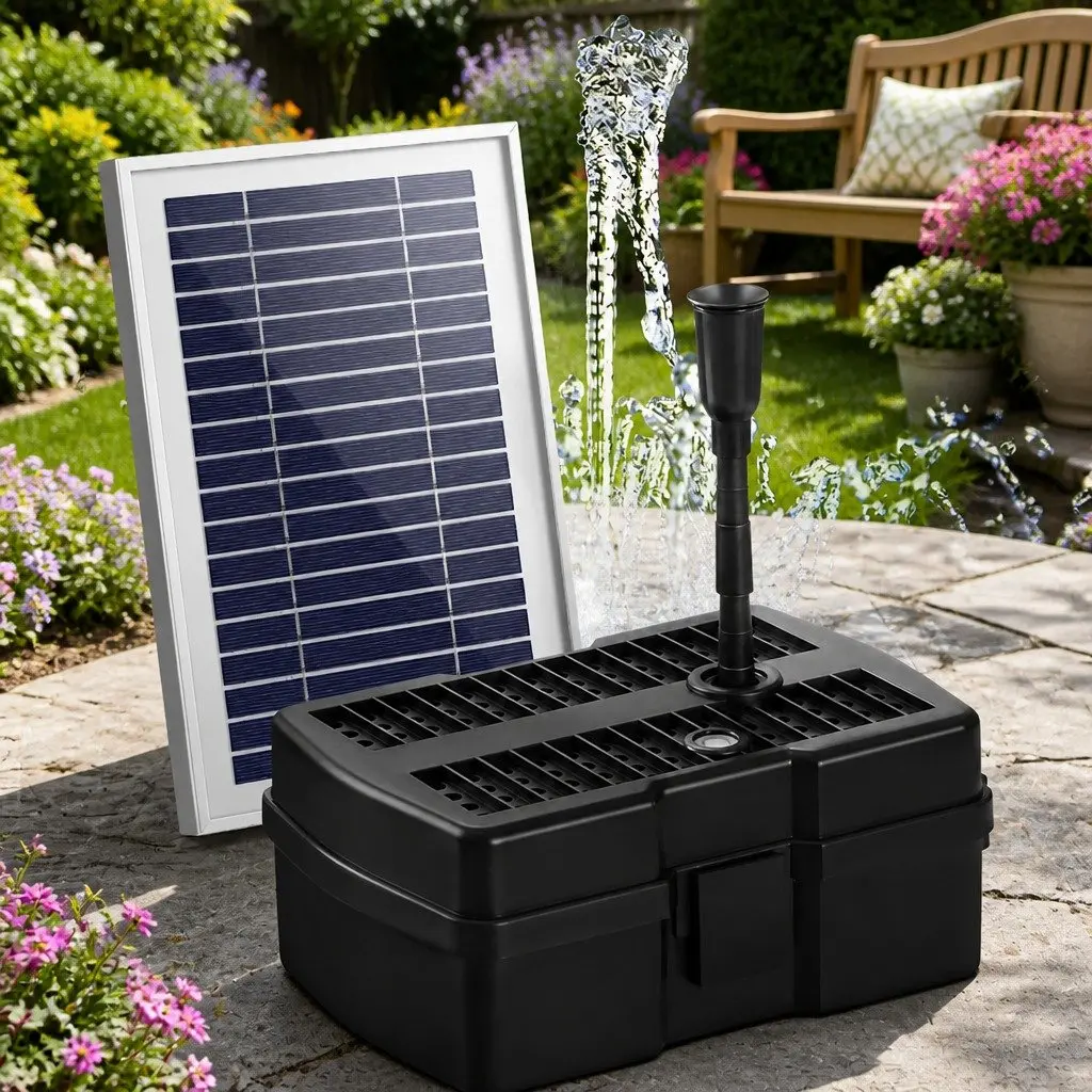 Solar Pond Pump with Filter Box for Gardens