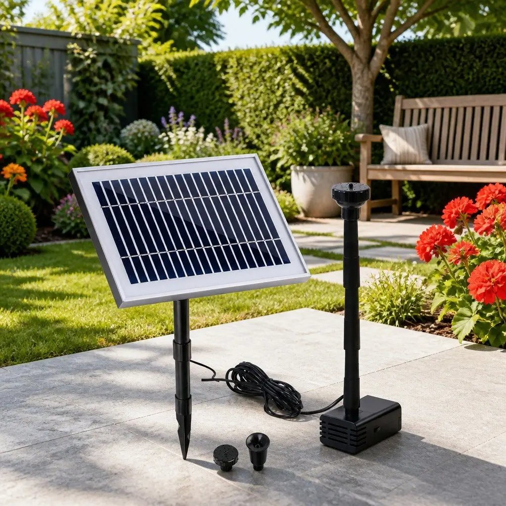 Solar Pond Pump 4.6FT Water Fountain Feature Garden Outdoor Energy Efficient