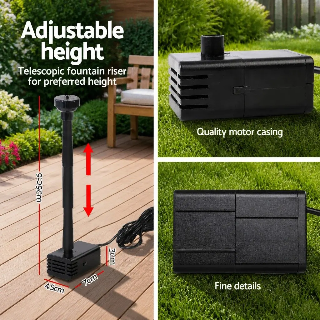 Solar Pond Pump 4.6FT Water Fountain Feature Garden Outdoor Energy Efficient