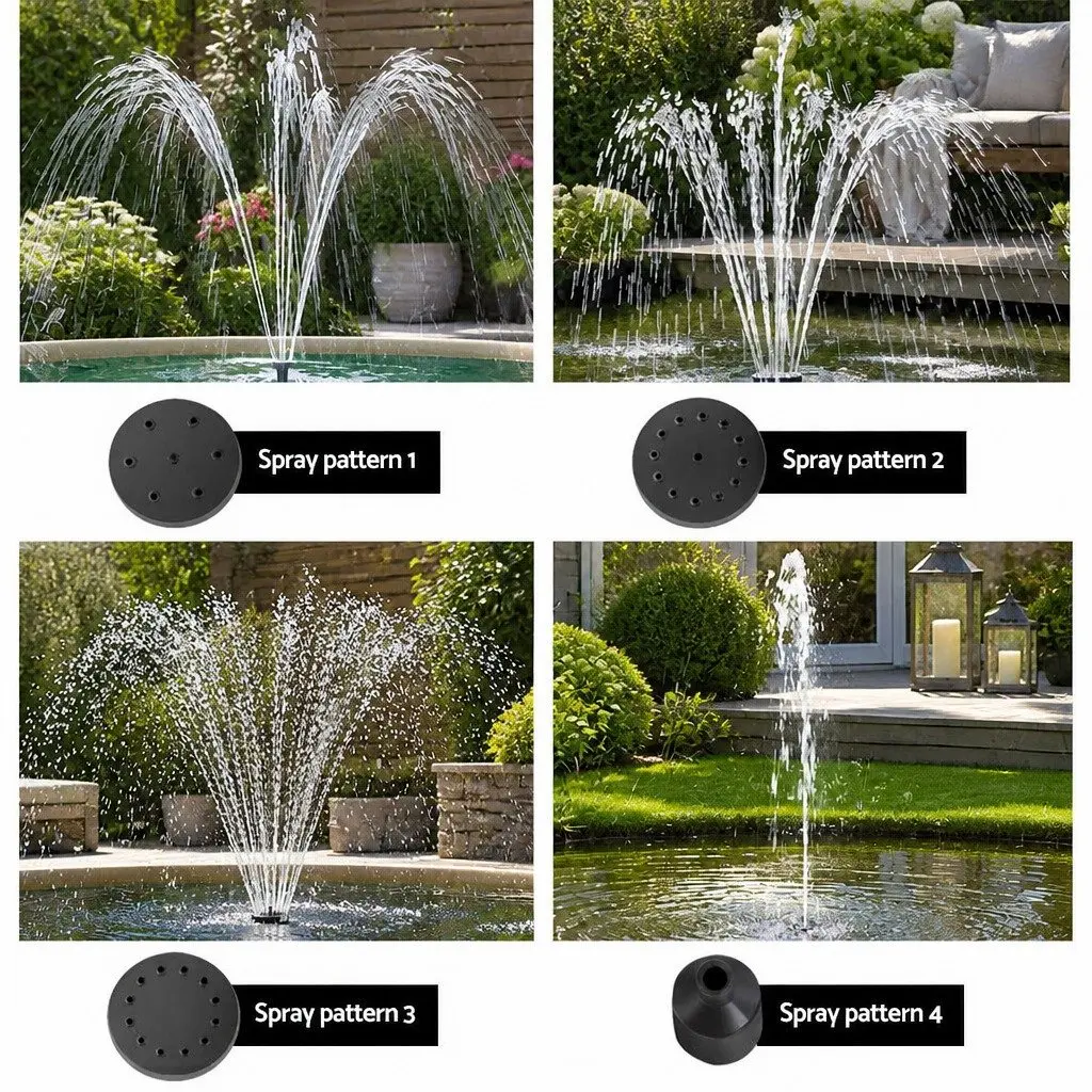 Solar Pond Pump Black 4FT Submersible Water Fountain Kit