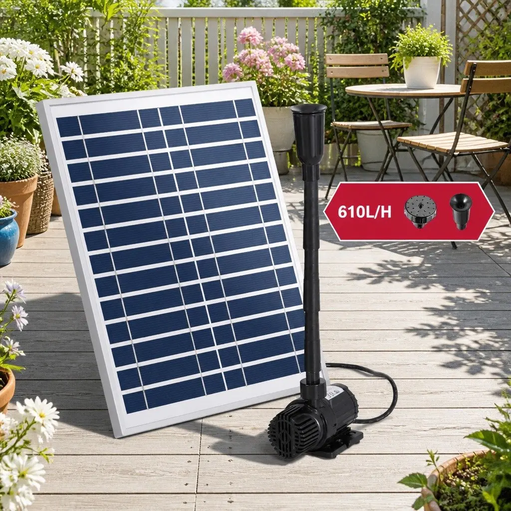 Solar Pond Pump Submersible Fountain Kit 9.8FT Water Feature Garden Patio