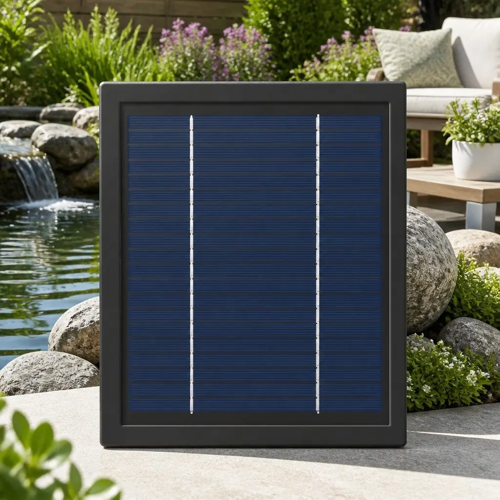 Solar Pond Pump Black 6.1FT Adjustable Height 4 Nozzles