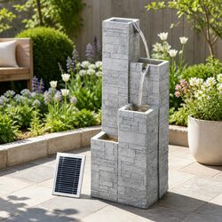 Concise and Functional 4-Tier Solar Fountain