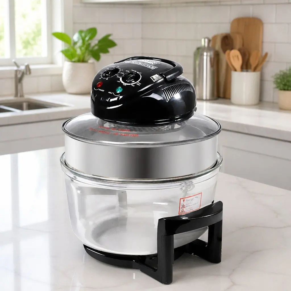 Air Fryer Oven Black 17L Large Capacity Oil-Free Cooking with 3D Airflow Heating Technology