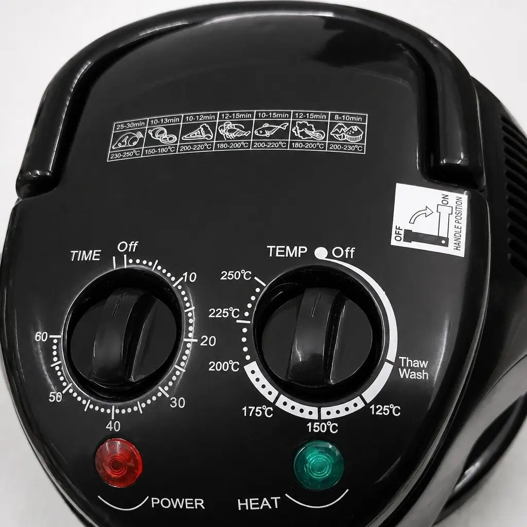 Air Fryer Oven Black 17L Large Capacity Oil-Free Cooking with 3D Airflow Heating Technology