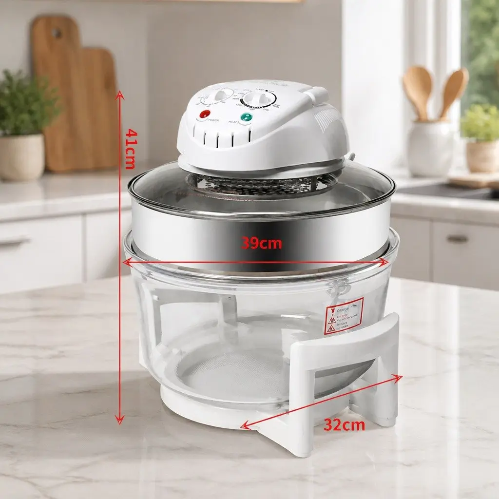 Air Fryer Convection Oven White 17L Large Capacity Oil-Free Cooking Timer